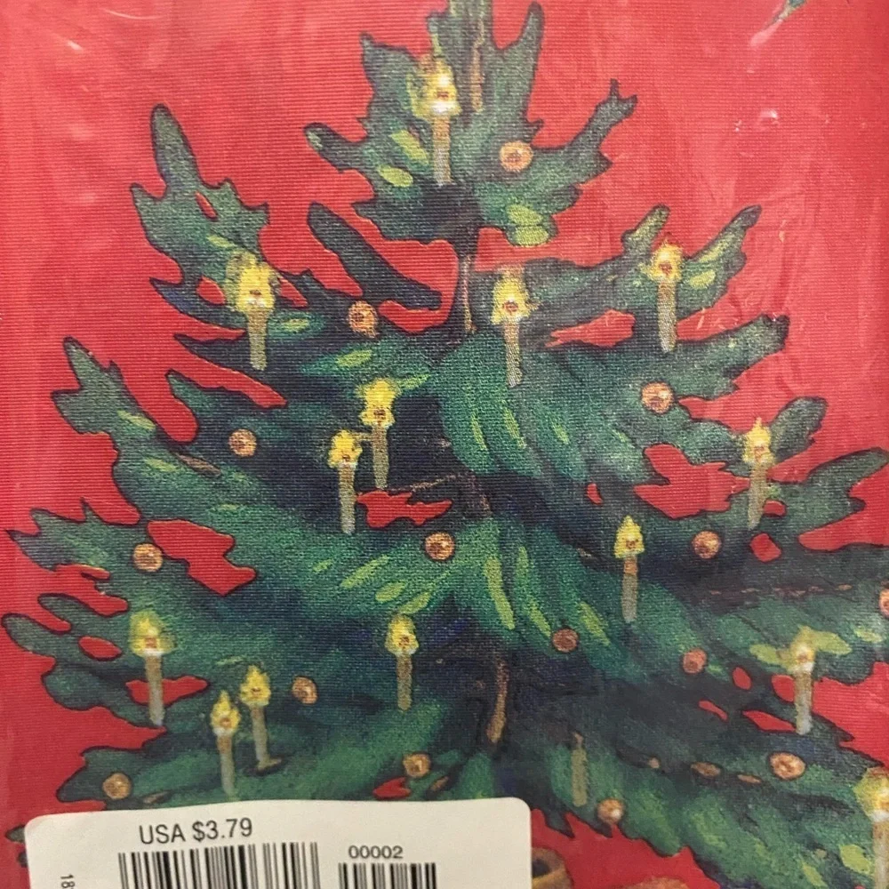 American Greetings Vintage Plastic Christmas Tree Retro Holiday Tablecloth New